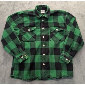 Rothco Flannel Heavyweight Long Sleeve Paid Green -Mens Large- 100% Cotton